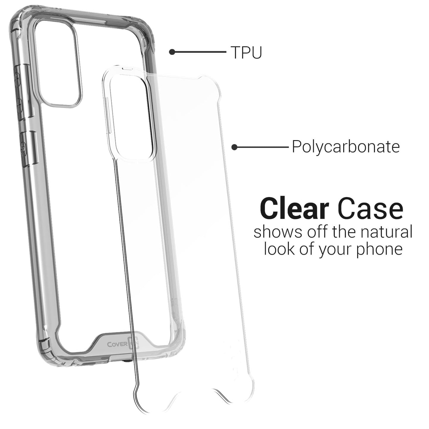 Samsung Galaxy S20 Case Clear Slim Fit Hard Protective Phone Cover with TPU Bumpers - Pure View Series