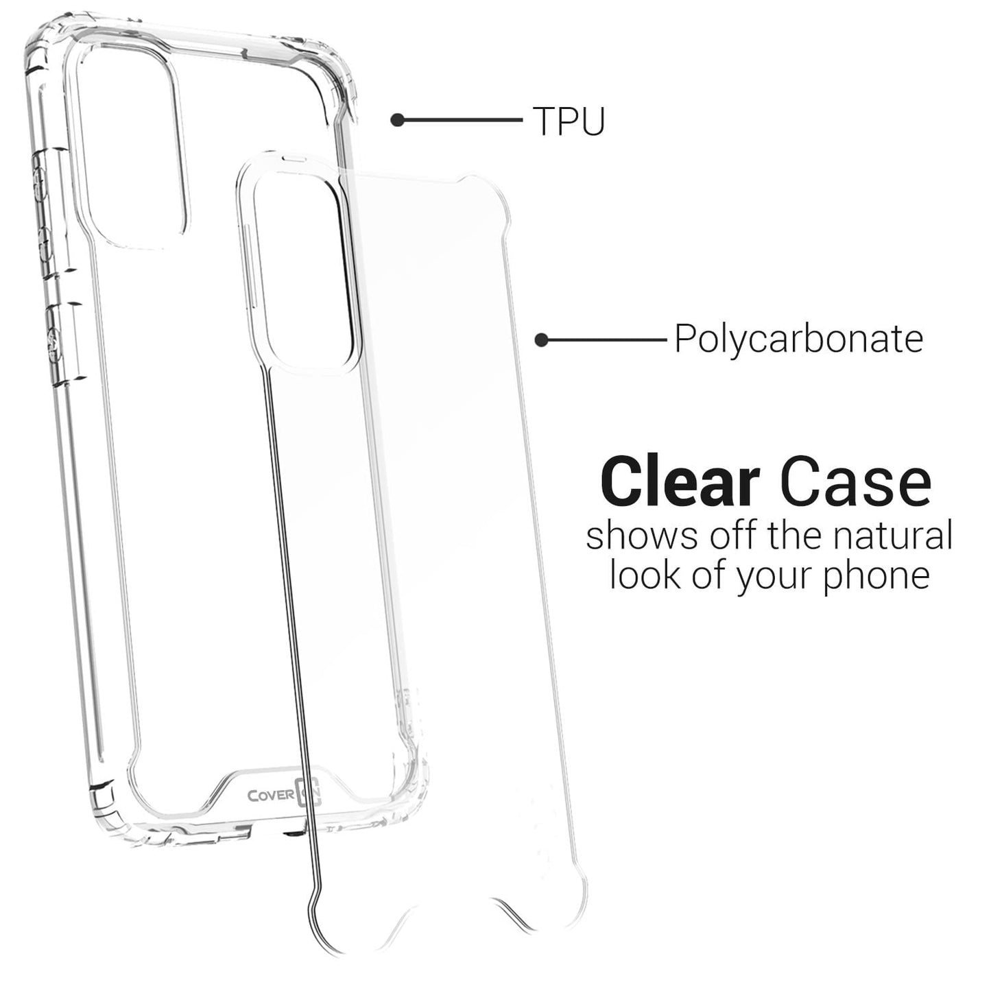 Samsung Galaxy S20 Case Clear Slim Fit Hard Protective Phone Cover with TPU Bumpers - Pure View Series