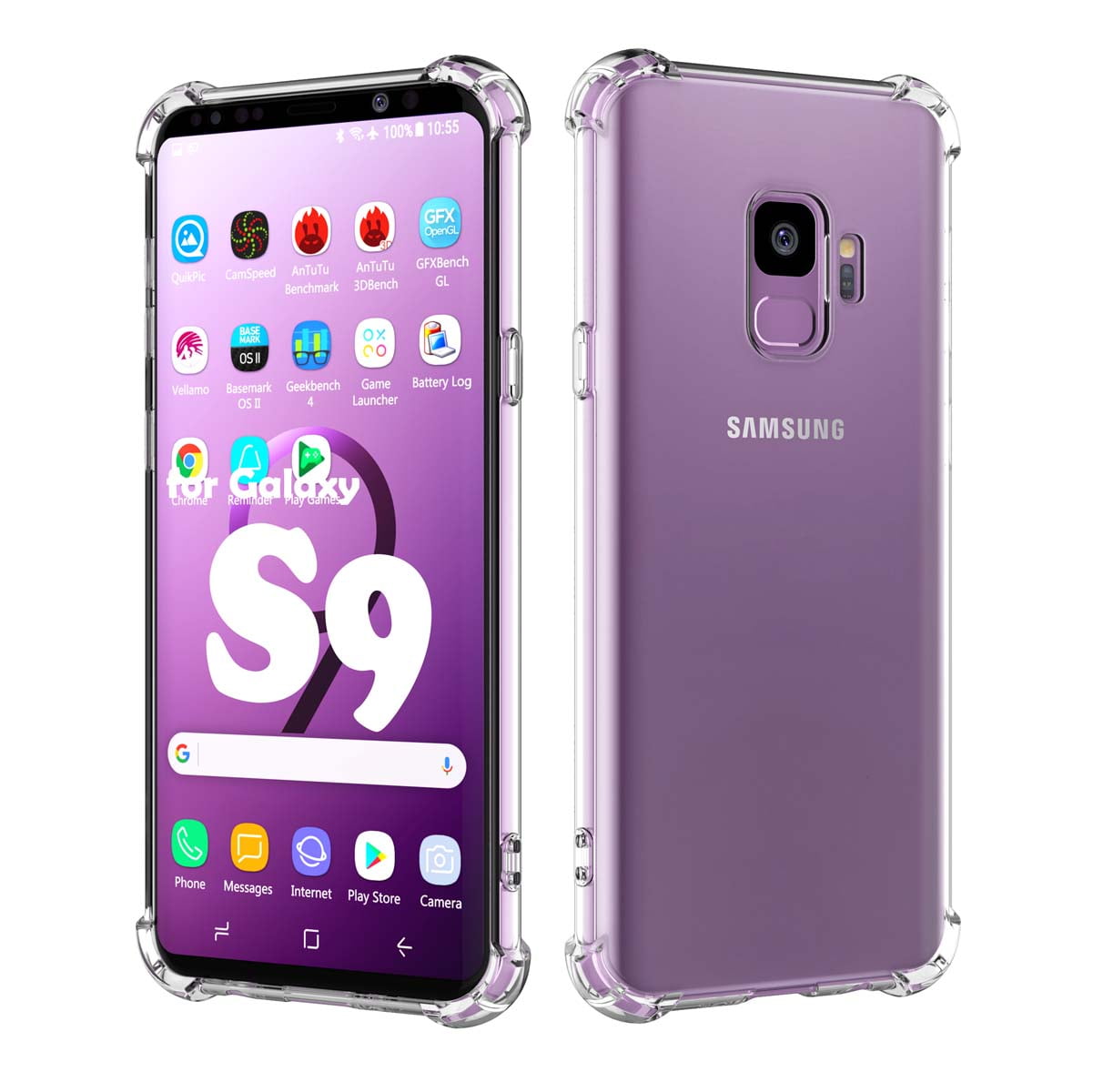 Galaxy A11 A12 A32 A42 S20 FE 5G S9 S21 S21+ S21 FE 5G Note 9 20 Ultra Case, Samsung Galaxy Clear Phone Cases, Crystal Transparent Clear Flexible Shock Absorption Bumper Soft TPU Cover