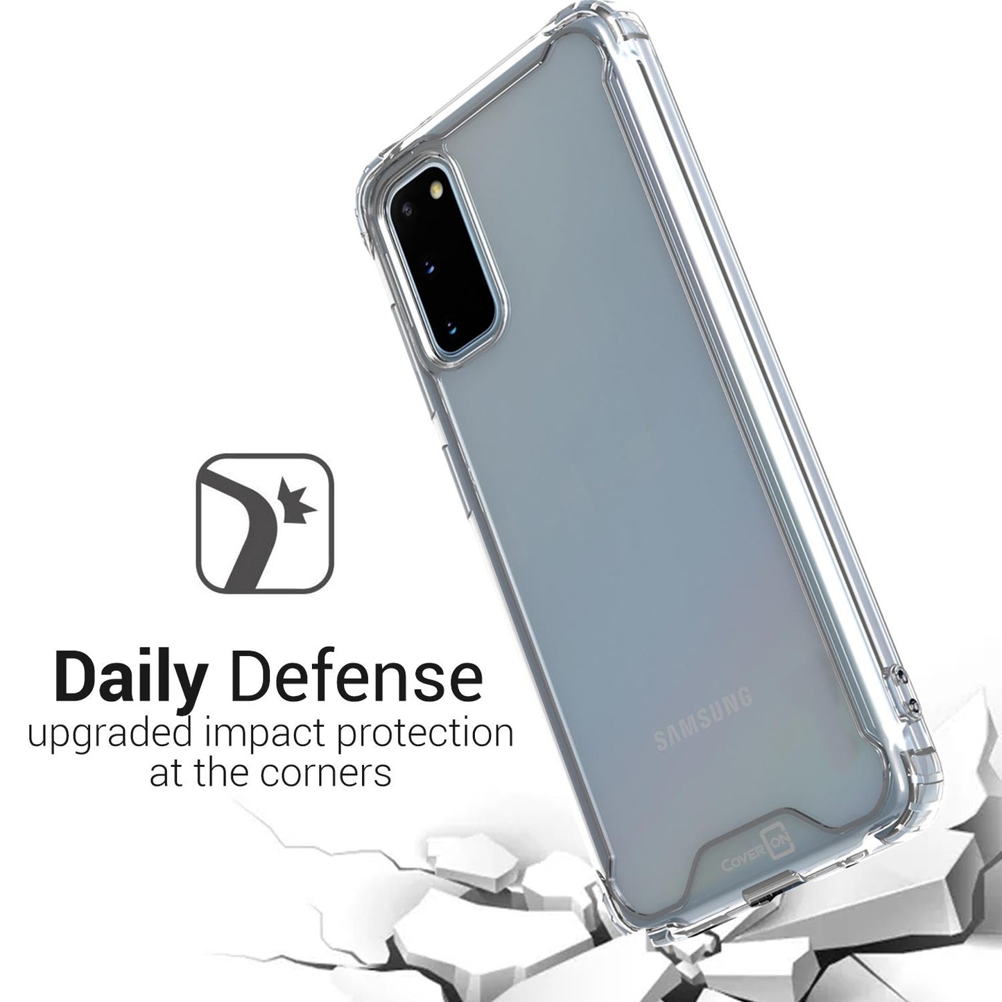 Samsung Galaxy S20 Case Clear Slim Fit Hard Protective Phone Cover with TPU Bumpers - Pure View Series