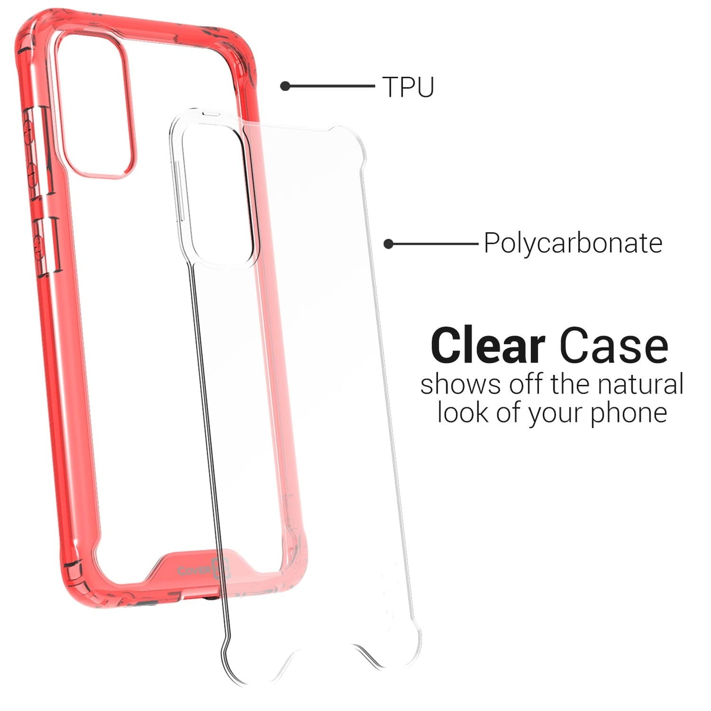 Samsung Galaxy S20 Case Clear Slim Fit Hard Protective Phone Cover with TPU Bumpers - Pure View Series