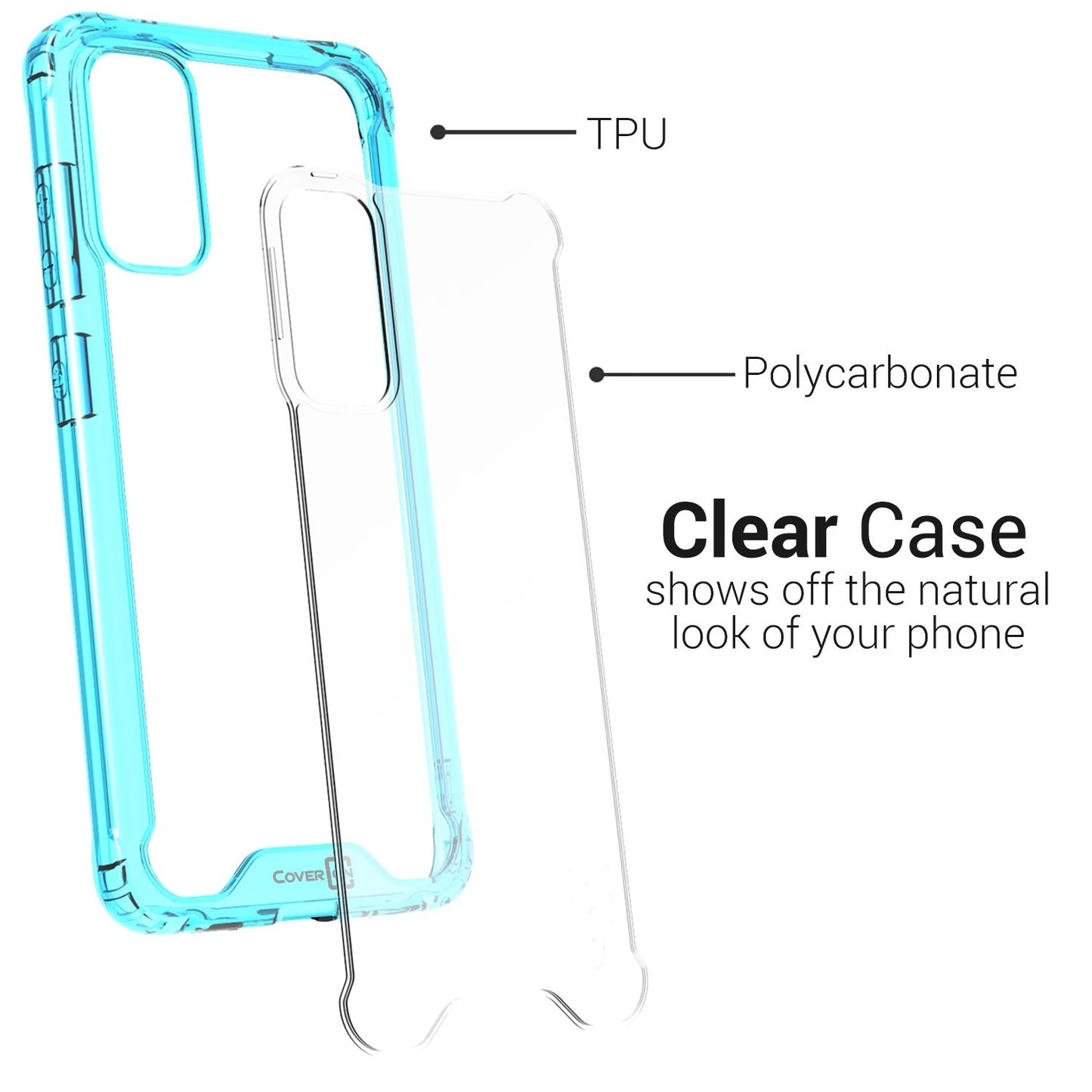 Samsung Galaxy S20 Case Clear Slim Fit Hard Protective Phone Cover with TPU Bumpers - Pure View Series