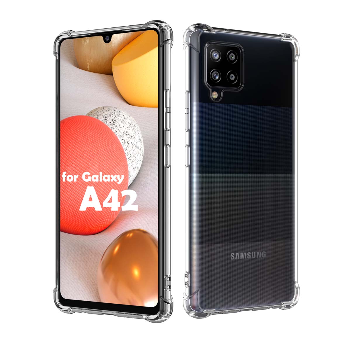 Galaxy A11 A12 A32 A42 S20 FE 5G S9 S21 S21+ S21 FE 5G Note 9 20 Ultra Case, Samsung Galaxy Clear Phone Cases, Crystal Transparent Clear Flexible Shock Absorption Bumper Soft TPU Cover