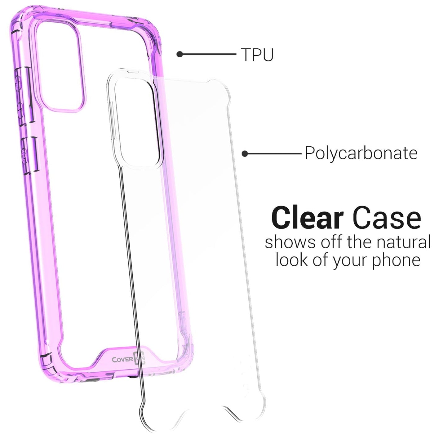 Samsung Galaxy S20 Case Clear Slim Fit Hard Protective Phone Cover with TPU Bumpers - Pure View Series