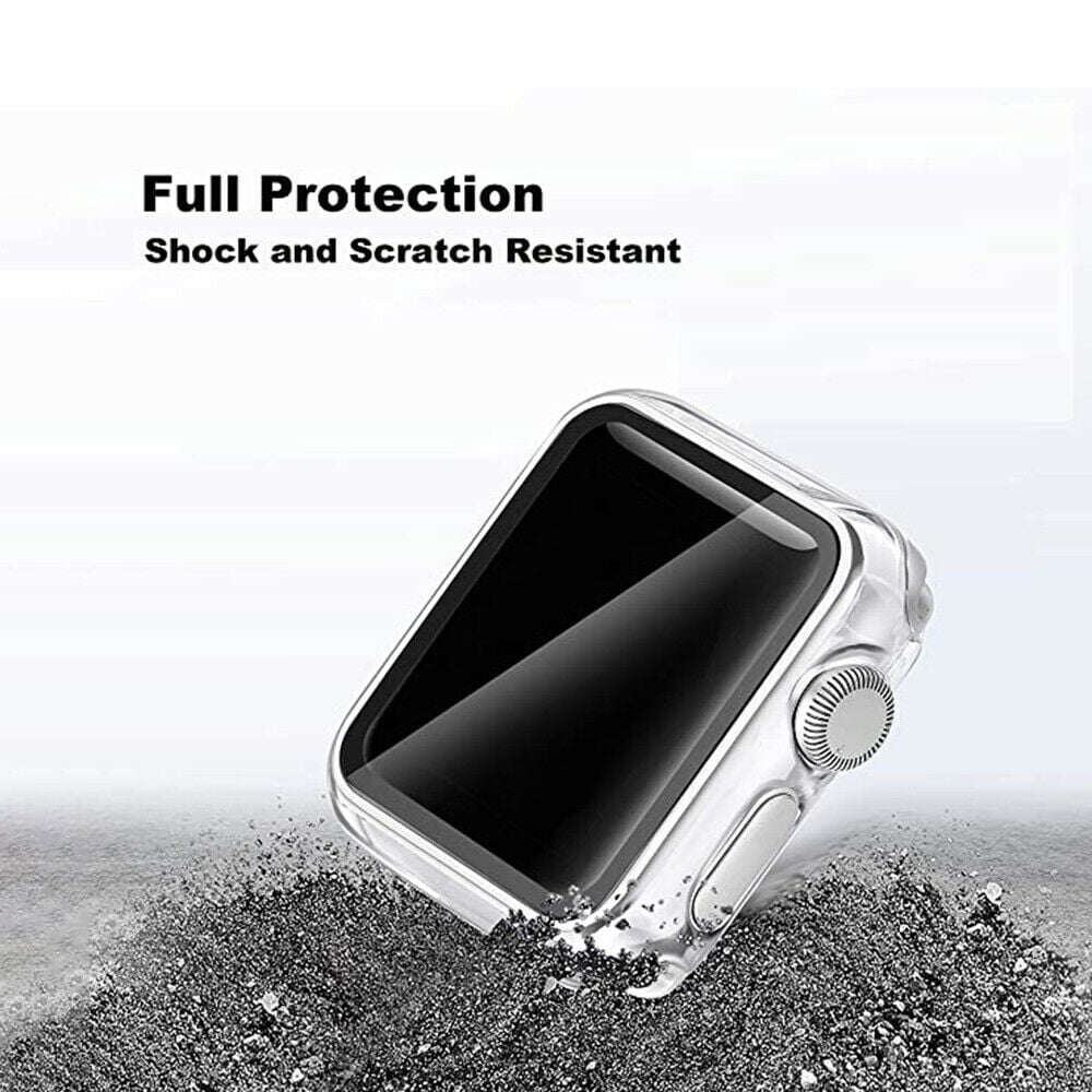 Tempered Glass Screen Protector For Apple Watch Series 6 (44mm) / SE (2020) (44mm) / Series 5 (44mm) / Series 4 (44mm) TPU Shockproof Protective Guard Shield Cover Armor
