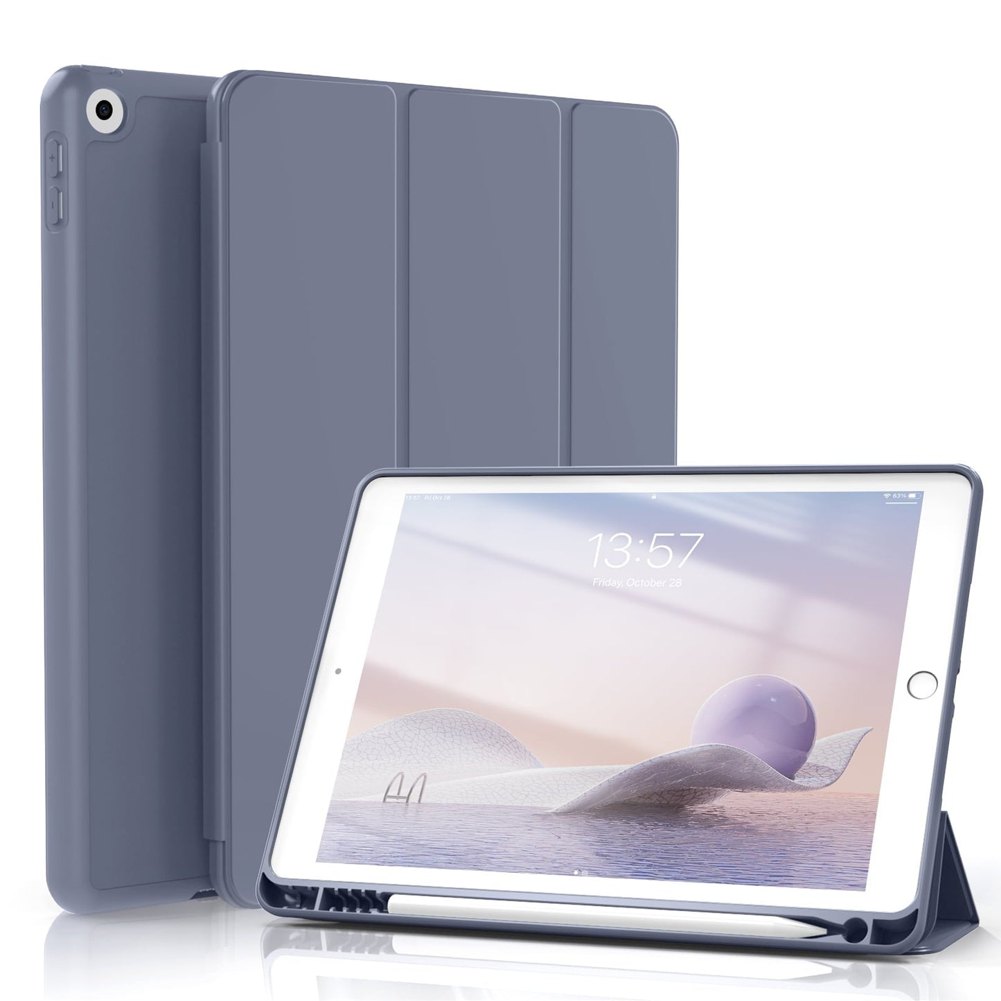 iPad 10.2 Case for iPad 9th Generation 2021 /iPad 8th Generation 2020 / iPad 7th Gen 2019 with Pencil Holder, Auto Sleep/Wake for Slim Soft Back Smart Cover, iPad 10.2 inch Case, Black
