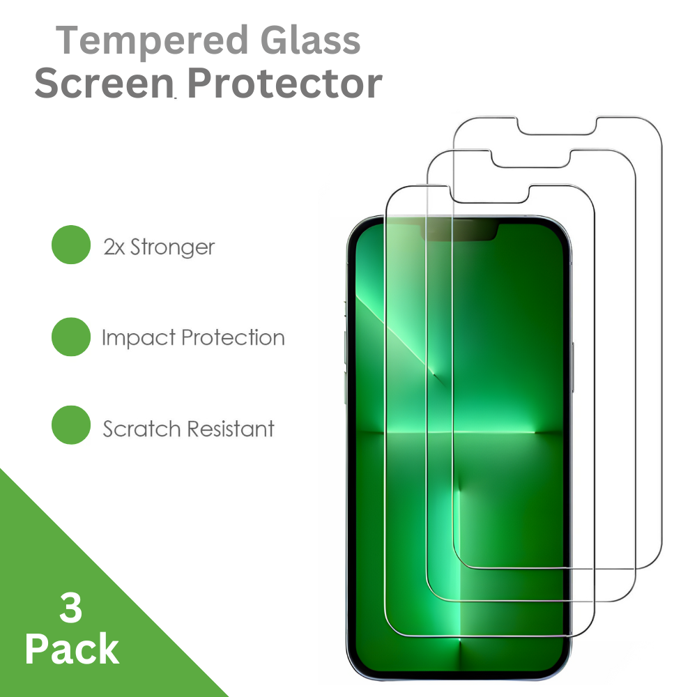 3-Pack iPhone 13 Pro Max Screen Protector Tempered Glass Case Friendly Anti Scratch Bubble Free
