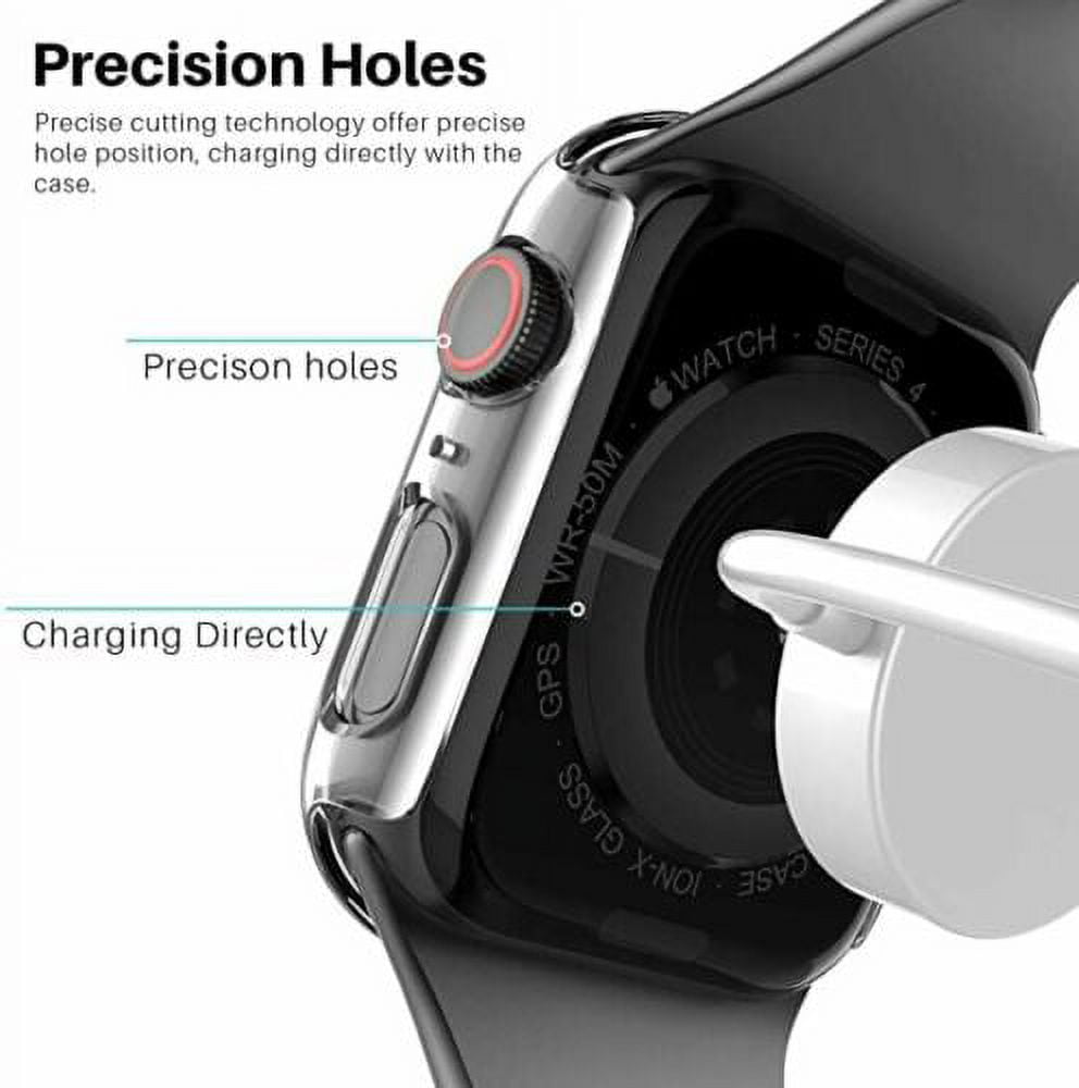 Tempered Glass Screen Protector For Apple Watch Series 6 (44mm) / SE (2020) (44mm) / Series 5 (44mm) / Series 4 (44mm) TPU Shockproof Protective Guard Shield Cover Armor