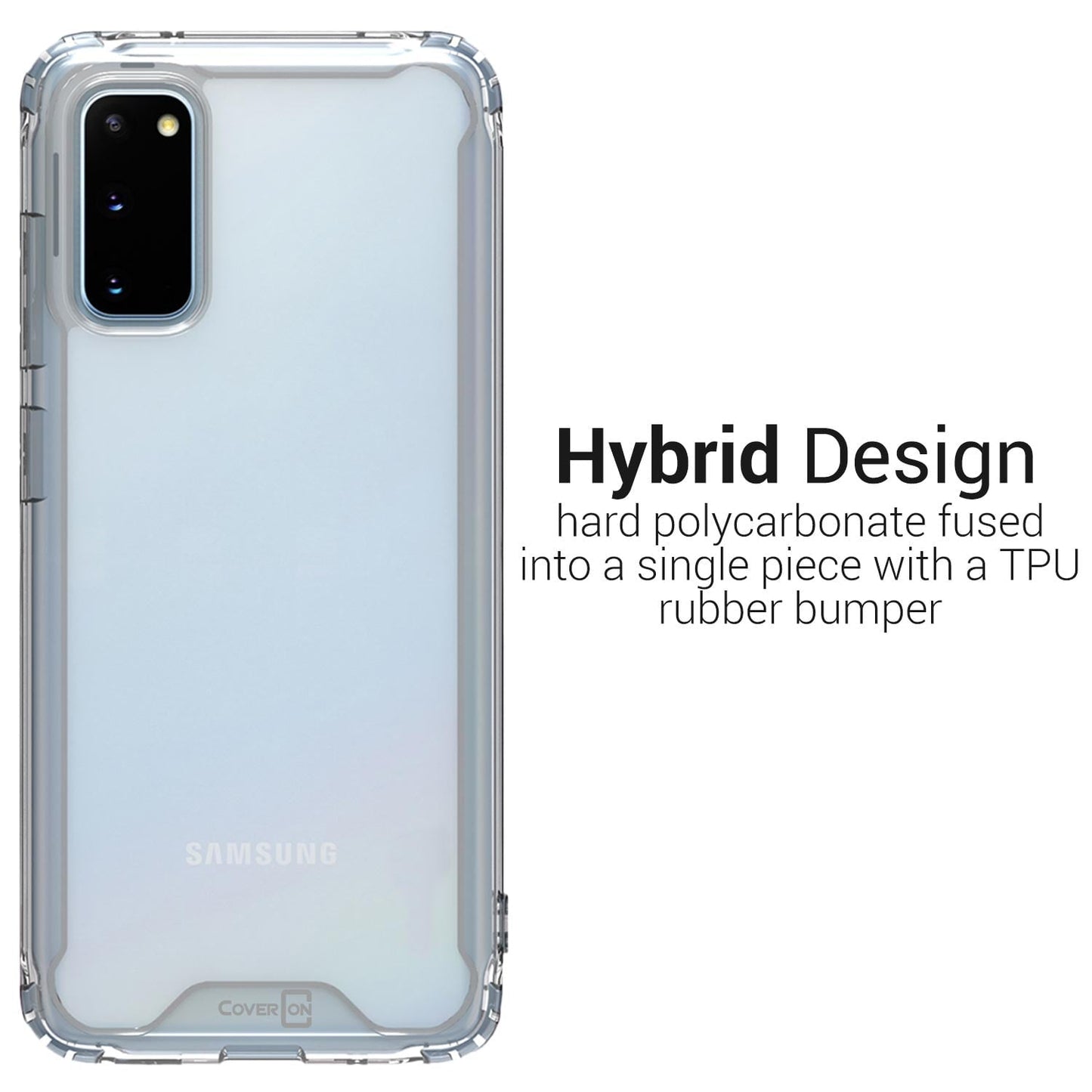 Samsung Galaxy S20 Case Clear Slim Fit Hard Protective Phone Cover with TPU Bumpers - Pure View Series