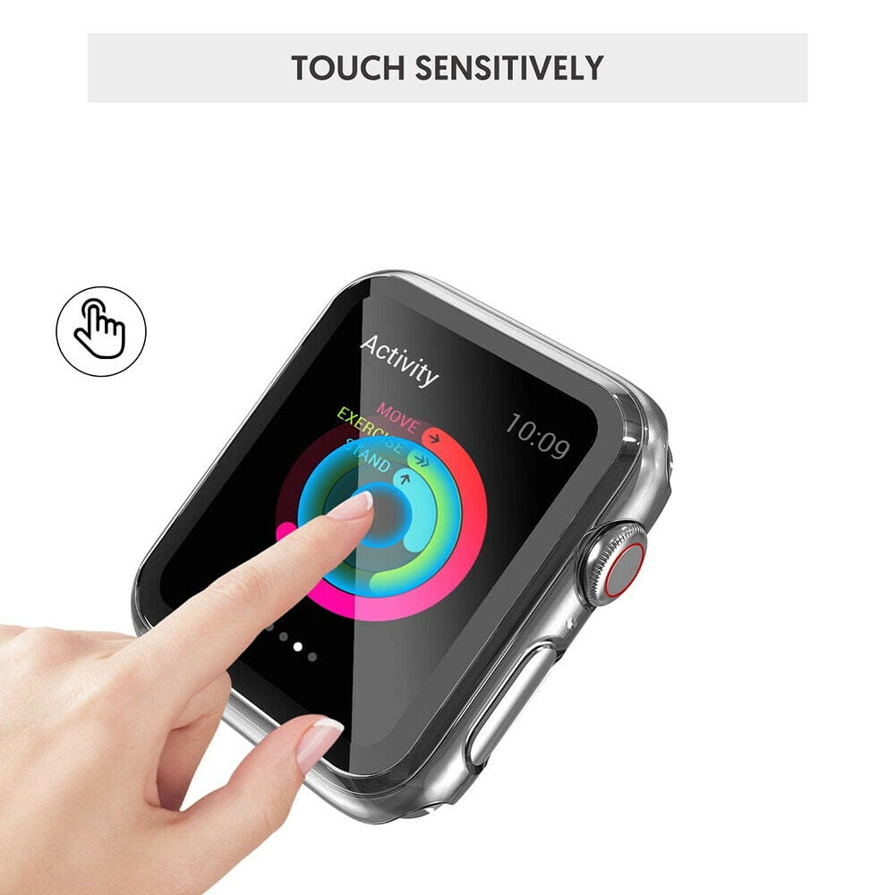 Tempered Glass Screen Protector For Apple Watch Series 6 (44mm) / SE (2020) (44mm) / Series 5 (44mm) / Series 4 (44mm) TPU Shockproof Protective Guard Shield Cover Armor