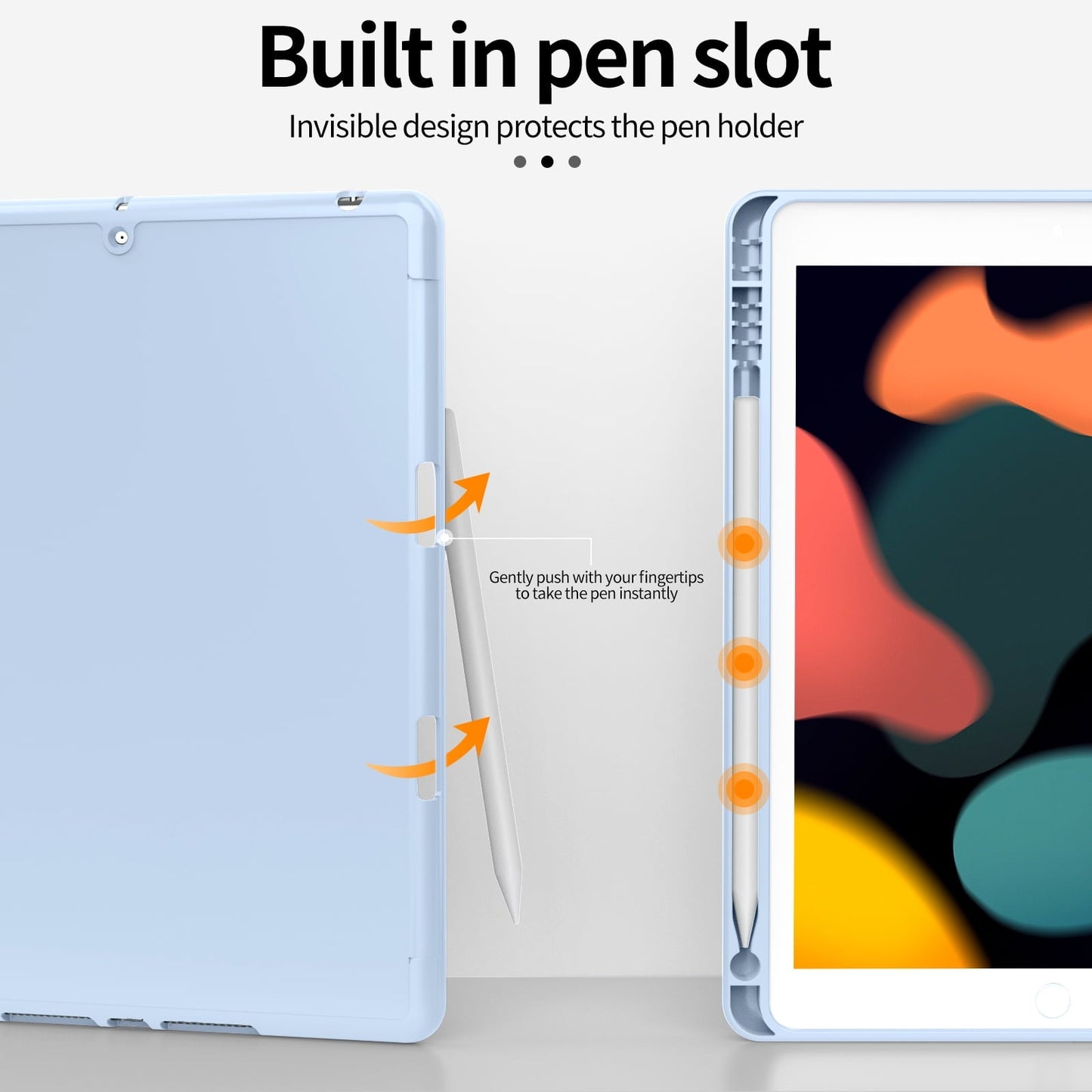 iPad 10.2 Case for iPad 9th Generation 2021 /iPad 8th Generation 2020 / iPad 7th Gen 2019 with Pencil Holder, Auto Sleep/Wake for Slim Soft Back Smart Cover, iPad 10.2 inch Case, Black