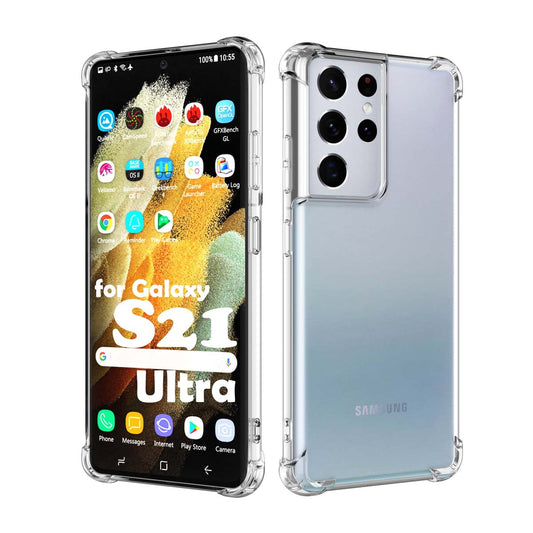 Galaxy A11 A12 A32 A42 S20 FE 5G S9 S21 S21+ S21 FE 5G Note 9 20 Ultra Case, Samsung Galaxy Clear Phone Cases, Crystal Transparent Clear Flexible Shock Absorption Bumper Soft TPU Cover