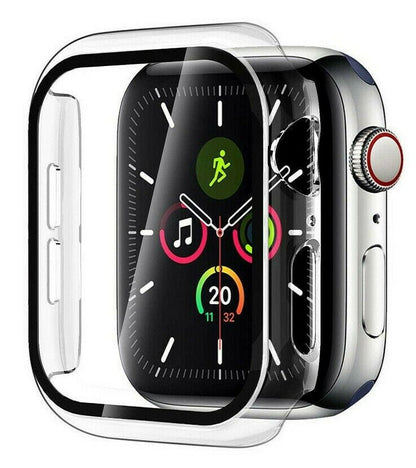 Tempered Glass Screen Protector For Apple Watch Series 6 (44mm) / SE (2020) (44mm) / Series 5 (44mm) / Series 4 (44mm)  TPU Shockproof Protective Guard Shield Cover Armor