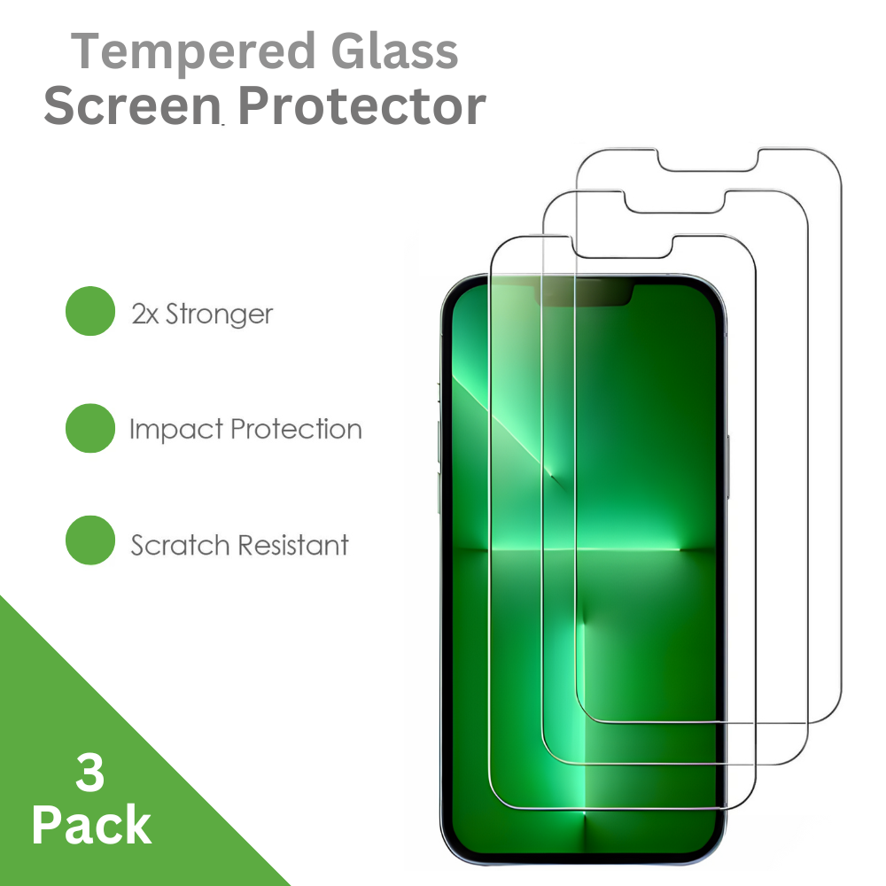 3-Pack iPhone 13 Screen Protector Tempered Glass Case Friendly Anti Scratch Bubble Free